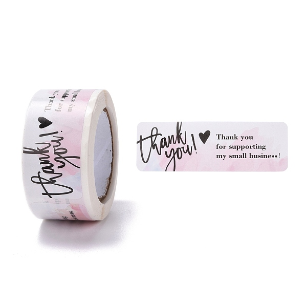 

PandaHall Pink Rectangle Paper Thank You Stickers, Paw Print with Word, Self-Adhesive Gift Tag Labels Youstickers, Word, 5.85x2.9cm..., White