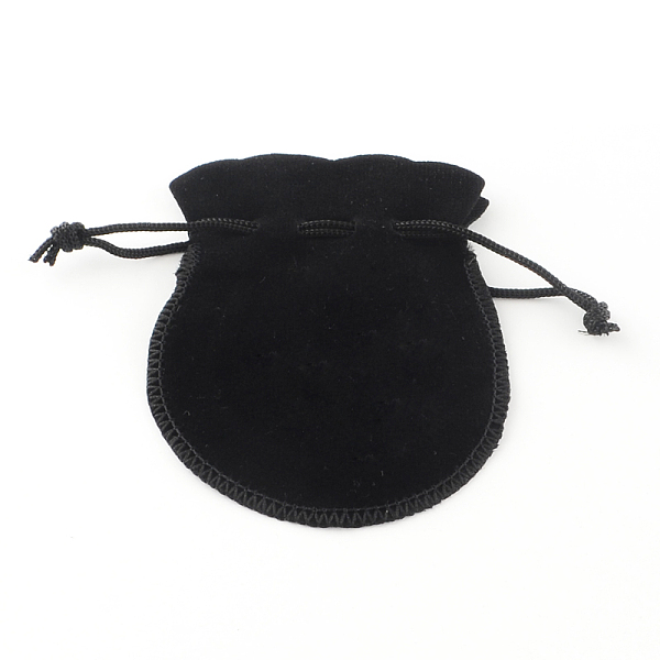 

PandaHall Velvet Bags, Calabash Shape Drawstring Jewelry Pouches, Black, 9x7cm Polyester Black