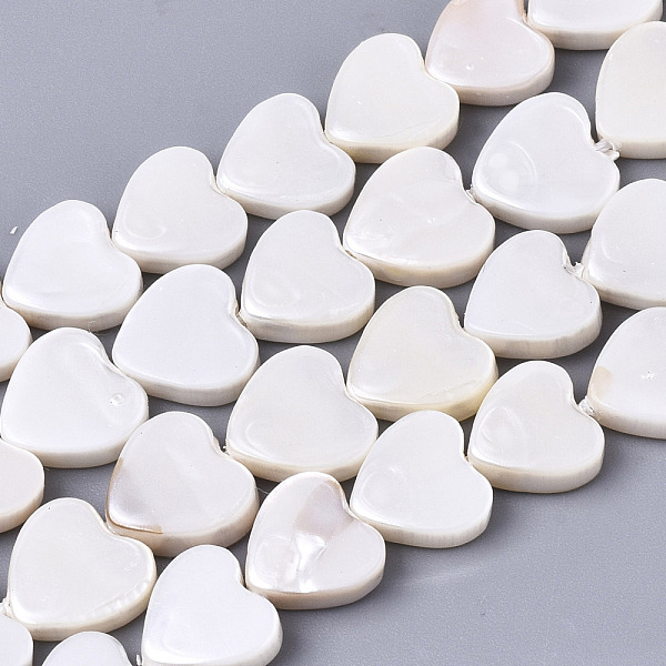 

PandaHall Natural Freshwater Shell Beads Strands, Heart, Linen, 10x10x2mm, Hole: 0.7mm, about 38pcs/strand, 14.25 inch(36.2cm) Freshwater..., Brown
