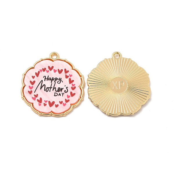 

PandaHall Rack Plating Acrylic Pendants, with Golden Tone Alloy Findings, Cadmium Free & Nickel Free & Lead Free, Mother's Day, Flower Charm...