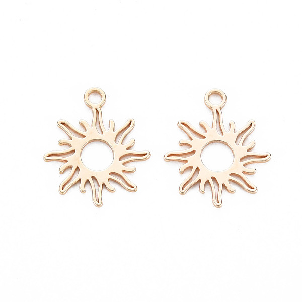 

PandaHall Brass Charms, Nickel Free, Sun, Real 18K Gold Plated, 15x13x0.5mm, Hole: 1.5mm Brass Sun