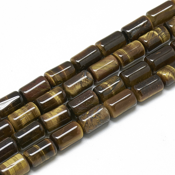 

PandaHall Natural Tiger Eye Bead Strands, Column, 10~11x6mm, Hole: 1mm, about 40pcs/strand, 15.7 inch Tiger Eye Column