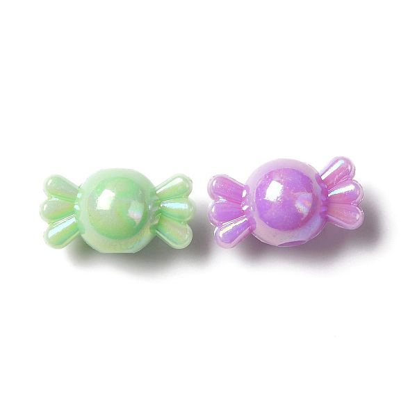 

PandaHall Opaque Acrylic Beads, AB Color Plated, Candy, Mixed Color, 7.5x14x8mm, Hole: 2.2mm, about 1316pcs/500g Acrylic Candy Multicolor