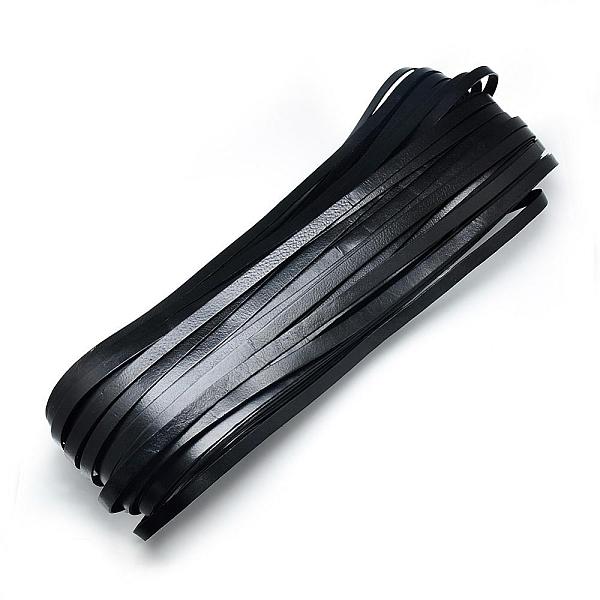 

PandaHall Cowhide Cord, Black, 10x2mm, about 100yard/bundle(300 feet/bundle) Cowhide Flat Black
