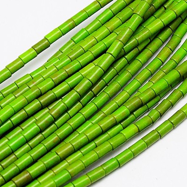 

PandaHall Synthetic Turquoise Beads Strands, Dyed, Column, Yellow Green, 8~9x5mm, Hole: 1mm, about 46pcs/strand, 15.2 inch Synthetic...