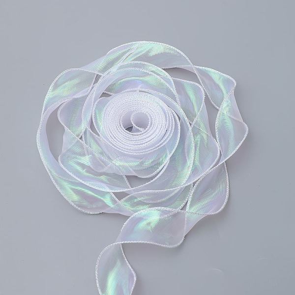 

PandaHall Fishtail Yarn Ribbon Flower Wrapping Paper, Snow Yarn Ribbon Wave Band Bouquet Paper, DIY Crafts, White, 40mm, about 9m/roll...