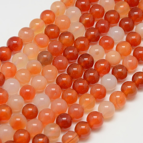 

PandaHall Natural Carnelian Beads Strands, Round, Grade A, 8mm, Hole: 1mm, about 45pcs/strand, 15 inch Carnelian Round Red