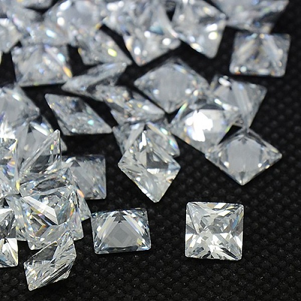 

PandaHall 10PCS Clear Grade A Square Shaped Cubic Zirconia Pointed Back Cabochons, Faceted, 7x7x4mm Cubic Zirconia Square Clear