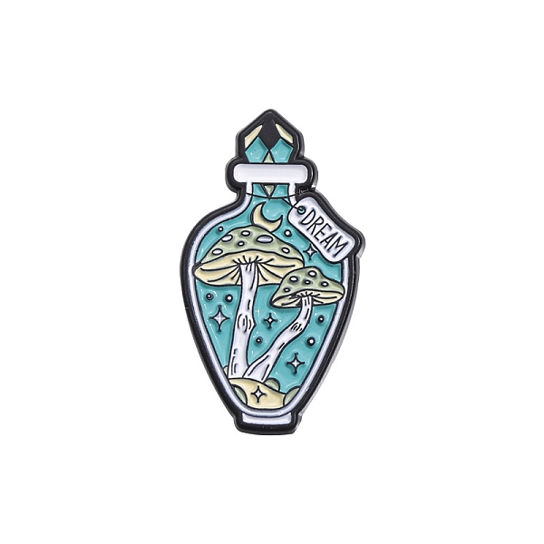 

PandaHall Black Alloy Brooches, Enamel Pins, Bottle, Turquoise, 30x17mm Alloy+Enamel Bottle Green