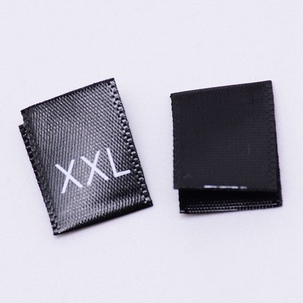 

PandaHall Kid's Size Label, Woven Crafting Craft Cotton Labels, for Clothing Sewing, XXL, Black, 35x13x0.1mm, about 200pcs/bag Cotton Black