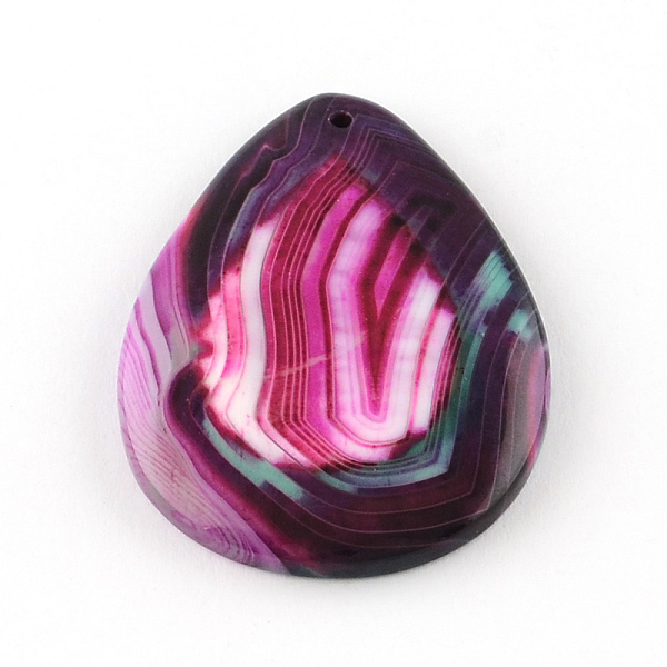 

PandaHall Teardrop Dyed Natural Agate Big Pendants, 52~54x38~39x6~7mm, Hole: 2mm Natural Agate Teardrop