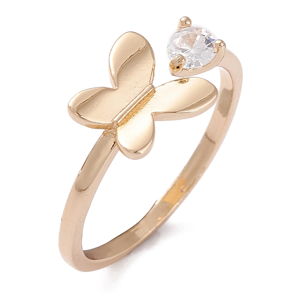 

PandaHall Brass Micro Pave Clear Cubic Zirconia Cuff Rings, Open Rings, Butterfly, Golden, US Size 6, Inner Diameter: 16.6mm Brass+Cubic...
