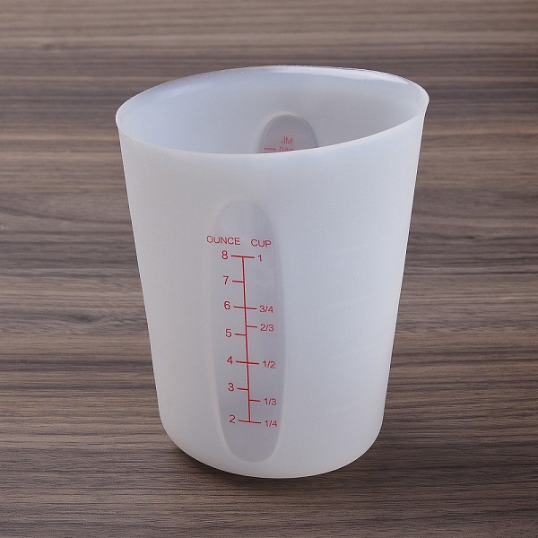 PandaHall Silicone Measuring Cups, with Scale, Baking Tools, White, 65x90x117mm, Inner Diameter: 88x64mm, Capacity: 250ml(8.45fl. oz)...