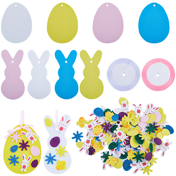 

PandaHall GORGECRAFT 335Pcs 1 Set Easter Foam Stickers Set Large Bunny Rabbit Egg Felt Self Adhesive Glitter Sticker Decorations for Crafts..., Multicolor