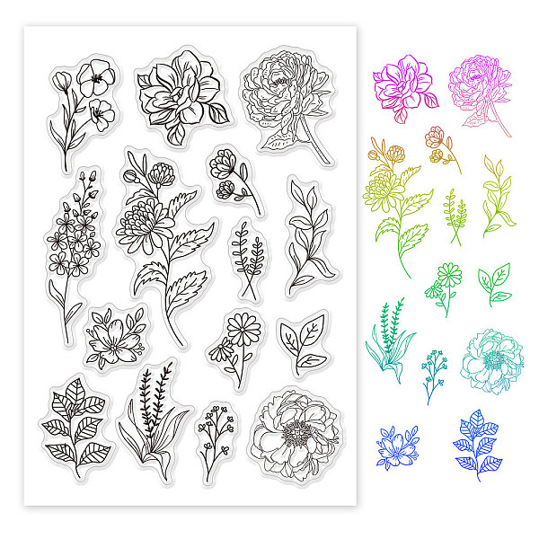

PandaHall TPR Stamps, with Acrylic Board, for Imprinting Metal, Plastic, Wood, Leather, Mixed Patterns, Leaf Pattern, 16x11cm Acrylic Leaf