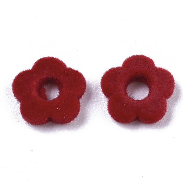 

PandaHall Flocky Acrylic Beads Frames, Flower, FireBrick, 14x14.5x4mm, Hole: 1.5mm, Inner Diameter: 5mm Acrylic Flower Red