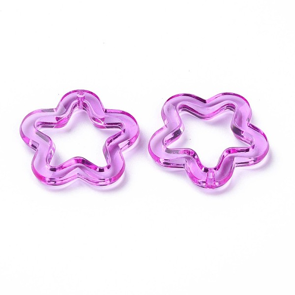 

PandaHall Transparent Acrylic Beads, Flower, Magenta, 30x30.5x5mm, Hole: 1.8mm, about 340pcs/500g Acrylic Flower Pink