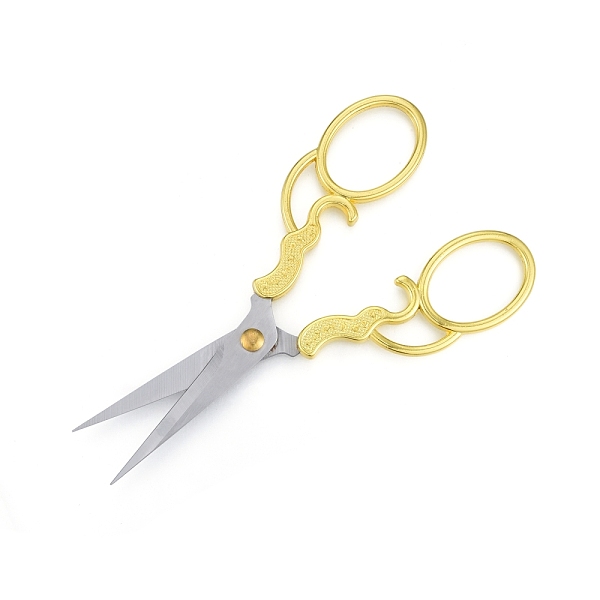 

PandaHall 201 Stainless Steel Scissors, Vintage Retro Scissors, for Craft, Needlework, Golden & Stainless Steel Color, 13x5.15x0.55cm...