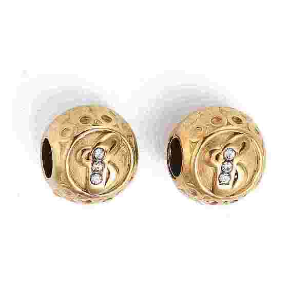 

PandaHall 304 Stainless Steel Rhinestone European Beads, Round Large Hole Beads, Real 18K Gold Plated, Round with Letter, Letter T, 11x10mm..., Clear