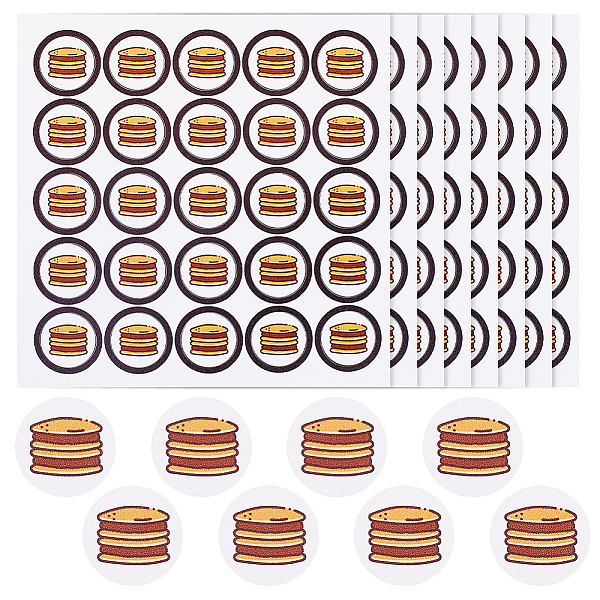 PandaHall OLYCRAFT 625pcs Football Helmet Stickers 2.8cm Hamburger Stickers Self Adhesive Helmet Stickers Hamburger Round Stickers...