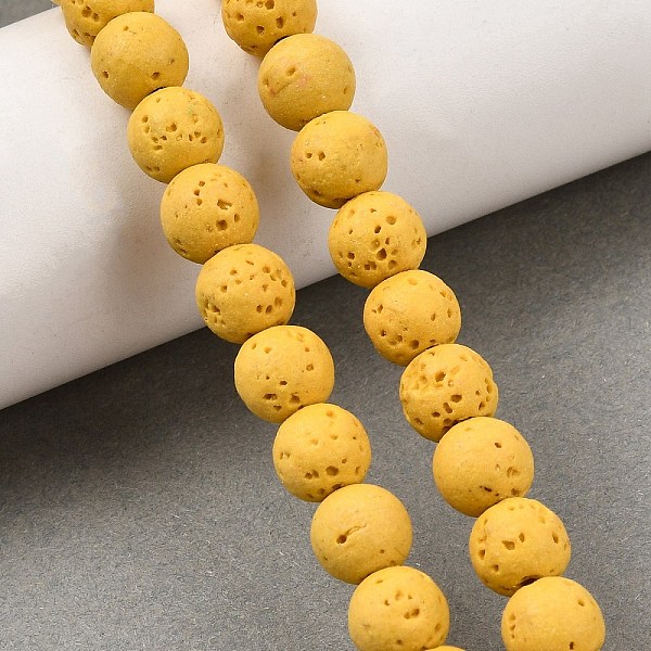 Colliers de perles de lave synthétiques teintées