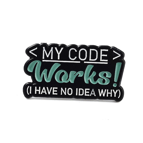 

PandaHall Math Equation Black Alloy Brooches, My Code Works I Have No Idea Why Enamel Pins, for Backpack Clothes, Black, 16.5x30.5x1.5mm...