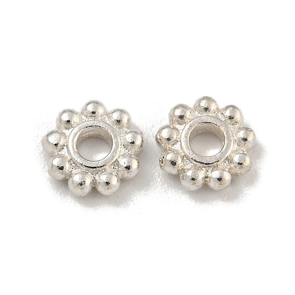 

PandaHall 925 Sterling Silver Beads, Granulated Beads, Silver Color Plated, Silver, 4.4x1mm, Hole: 1.4mm, about 76pcs/10g Sterling Silver...