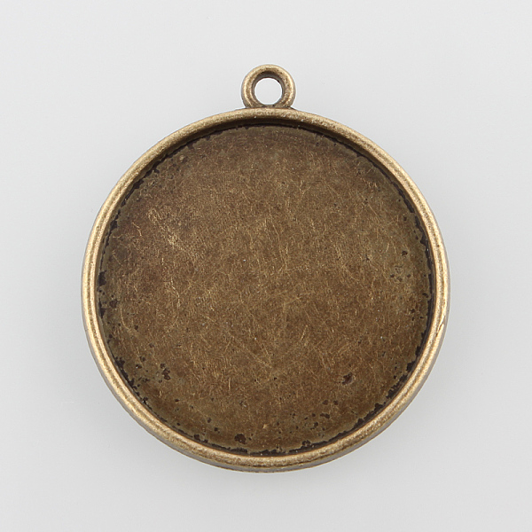 

PandaHall Flat Round Alloy Pendant Cabochon Settings, Plain Edge Bezel Cups, Cadmium Free & Nickel Free & Lead Free, Antique Bronze, Tray...