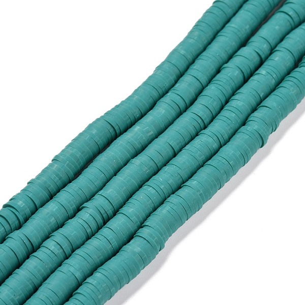 

PandaHall Handmade Polymer Clay Beads Strands, for DIY Jewelry Crafts Supplies, Heishi Beads, Disc/Flat Round, Dark Turquoise, 6x0.5~1mm...
