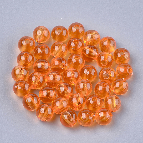 

PandaHall Transparent Plastic Beads, Round, Dark Orange, 6x5.5mm, Hole: 1.8mm, about 5000pcs/500g Plastic Round Orange