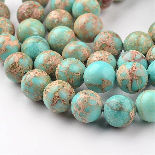 

PandaHall Natural Imperial Jasper Beads Strands, Round, Dyed, Light Blue, 6mm, Hole: 1mm, about 62pcs/strand, 15 inch Imperial Jasper Round...