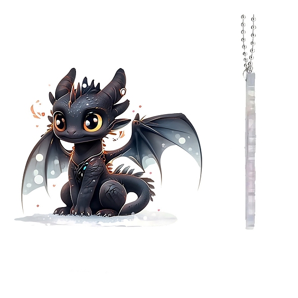

PandaHall Acrylic Pendant Decorations, with Metal Finding, Car Decoration, Dragon, 74x76x3mm Acrylic Dragon