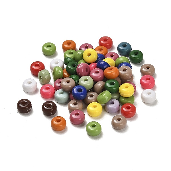 

PandaHall Opaque Acrylic Column Beads, Mixed Color, 7x4mm, Hole: 1.8mm Acrylic Ring Multicolor