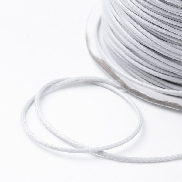 

PandaHall Korean Waxed Polyester Cords, Light Grey, 1.5mm, about 200yards/roll(600 feet/roll) Waxed Polyester Cord Round