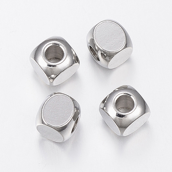 

PandaHall 304 Stainless Steel Beads, Cube, Stainless Steel Color, 6x6x6mm, Hole: 3mm 304 Stainless Steel Cube