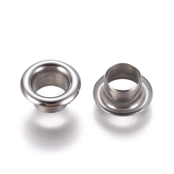 

PandaHall European Style 201 Stainless Steel Eyelet Core, Grommet for Large Hole Beads, Flat Round, Stainless Steel Color, 9x4.5mm, Hole...