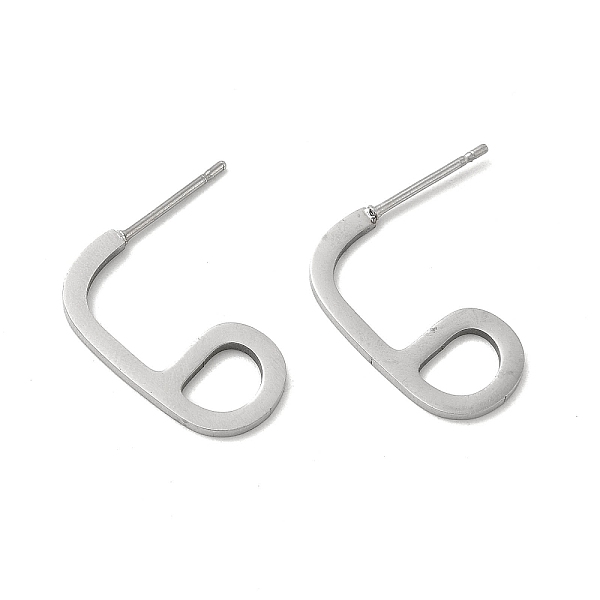 

PandaHall 201 Stainless Steel Number 6 Stud Earrings with 304 Stainless Steel Pins for Women, Stainless Steel Color, 20x10x1mm, Pin: 0.8mm...