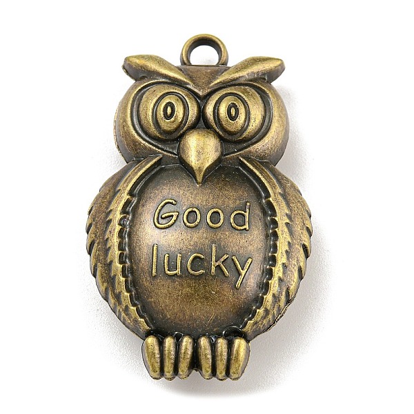 

PandaHall Tibetan Style Alloy Pendants, Owl , Cadmium Free & Lead Free, Antique Bronze, 43x26x11mm, Hole: 3.5mm Alloy Owl