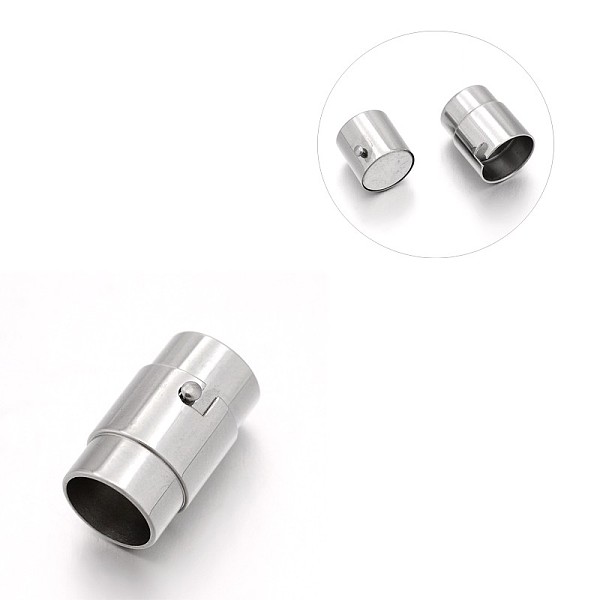

PandaHall Smooth 304 Stainless Steel Column Locking Tube Magnetic Clasps, Stainless Steel Color, 19x11.5mm, Hole: 9mm 304 Stainless Steel...