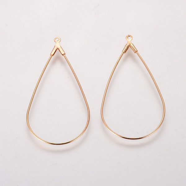 

PandaHall Brass Pendants, for Earring Making, Teardrop, Golden, 43.5x21.5x0.8mm, Hole: 1mm Brass Teardrop