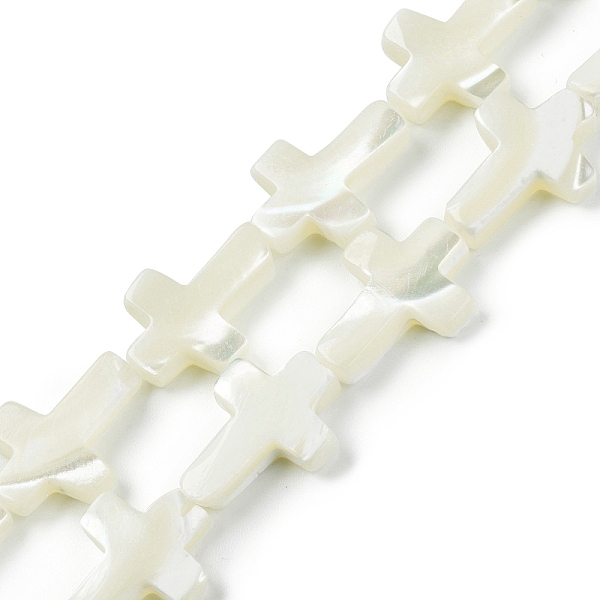 

PandaHall Natural Trochid Shell/Trochus Shell Beads Strands, Cross, Seashell Color, 20~20.5x15x4mm, Hole: 0.6mm, about 20pcs/strand, 15.87''...