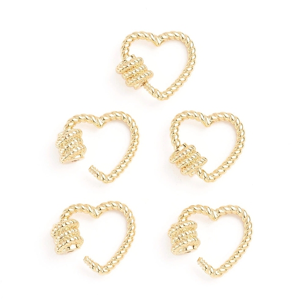 

PandaHall Brass Screw Carabiner Lock Charms, for Necklaces Making, Heart, Golden, 16x17x6.5mm, Screw: 6.5x6.5mm Brass Heart