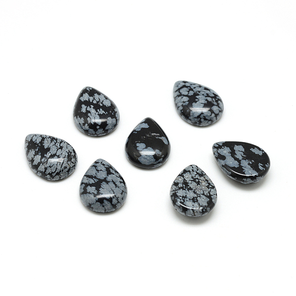 

PandaHall Natural Snowflake Obsidian Gemstone Cabochons, teardrop, 14x10x4.5mm Snowflake Obsidian Teardrop