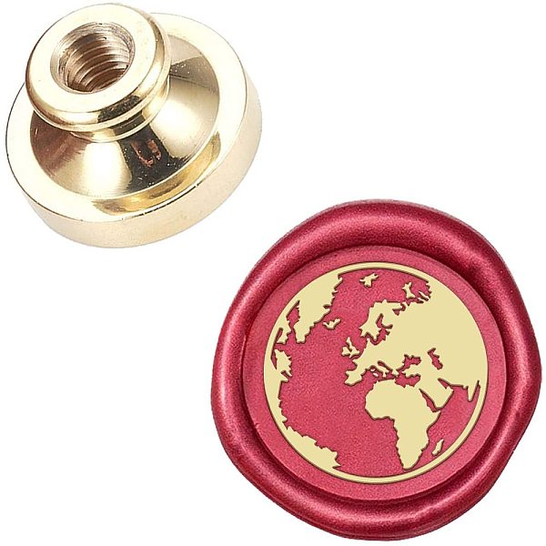 

PandaHall CRASPIRE Wax Seal Stamp Head Map Removable Sealing Brass Stamp Head for Creative Gift Envelopes Invitations Cards Decoration Brass