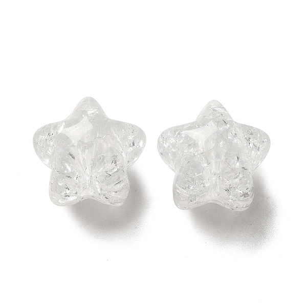 

PandaHall Transparent Crackle Acrylic Beads, Star, Clear, 16x16x15mm, Hole: 2mm, about 270pcs/500g Acrylic Star Clear