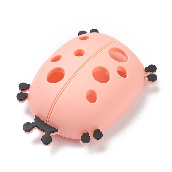 

PandaHall Silicone Cosmetic Brush Storage Rack Portable Washing Tool, Double Duty, Ladybird Shape, for Men and Women, Light Salmon...