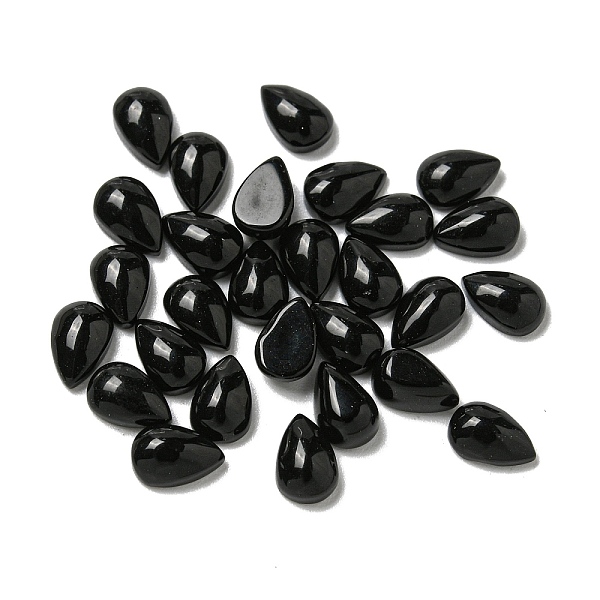 

PandaHall Natural Black Stone Cabochons, Teardrop, 6x4x2.5mm Black Stone Teardrop
