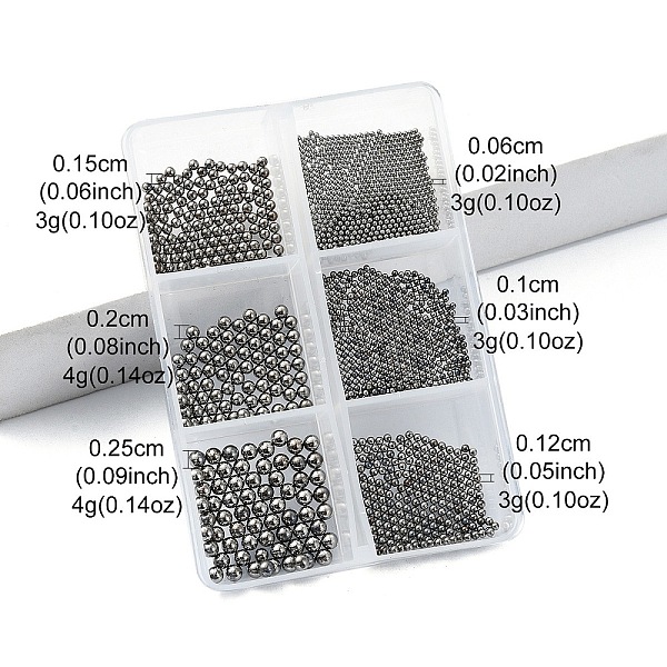 

PandaHall 20G Stainless Steel Micro Beads, Tiny Caviar Nail Beads, Nail Art Decoration Accessories, Round, Gunmetal, 1~3mm Stainless Steel...