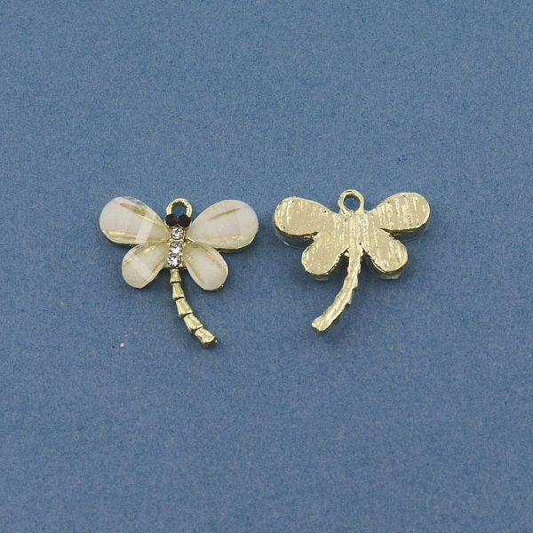 

PandaHall Resin Alloy Pendants, with Rhinestone, Dragonfly, Golden, Pale Goldenrod, 16x17x3.5mm, Hole: 1.4mm Alloy+Resin Dragonfly..., Multicolor