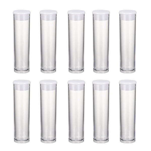 PandaHall Plastic Bead Containers, Bottle, Clear, 55x15mm, Capacity: 2ml(0.06 fl. oz) Plastic Column Clear